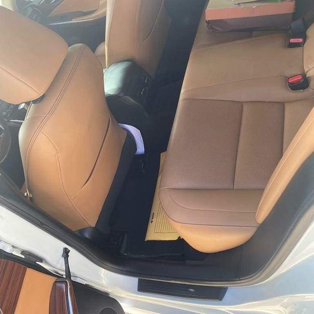 Cleaned tan leather rear seats